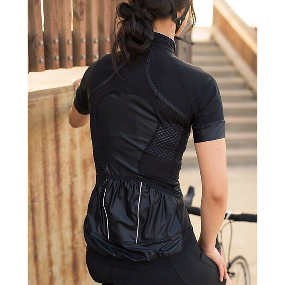 Lululemon Women Size 4 Paceline Black Cycling Zip Up Jersey Jacket Back Pockets